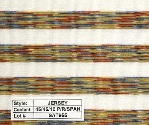 Jersey poly rayon spandex Multi Color Stripe 1/2''